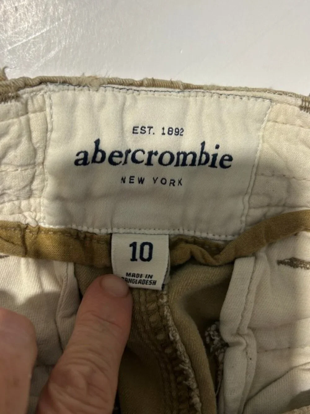 Abercrombie Kids Khaki Cargo Shorts Size 10 Distressed Utility Y2K Gorpcore